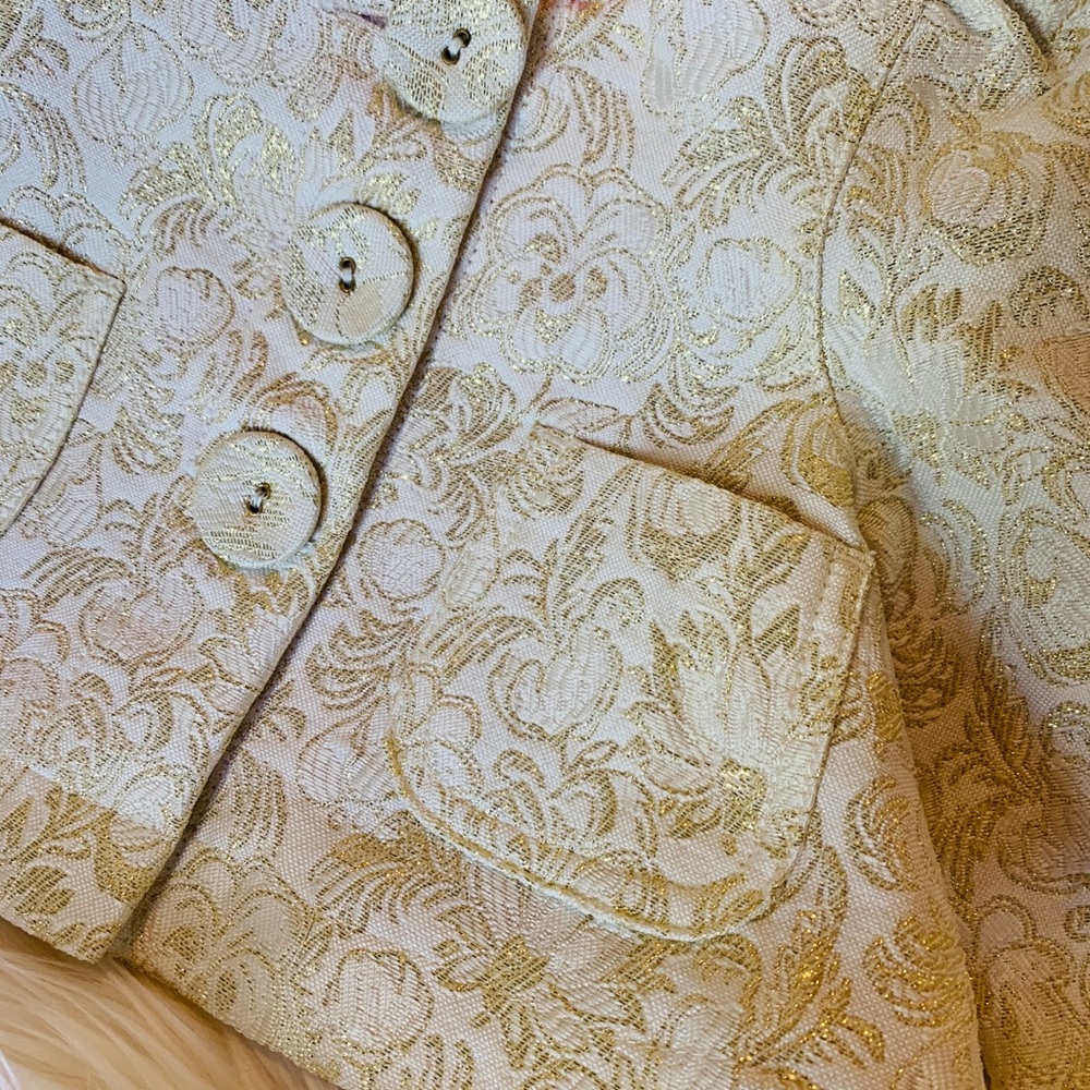 Baby Style 0-6M Golden Brocade Swing Coat